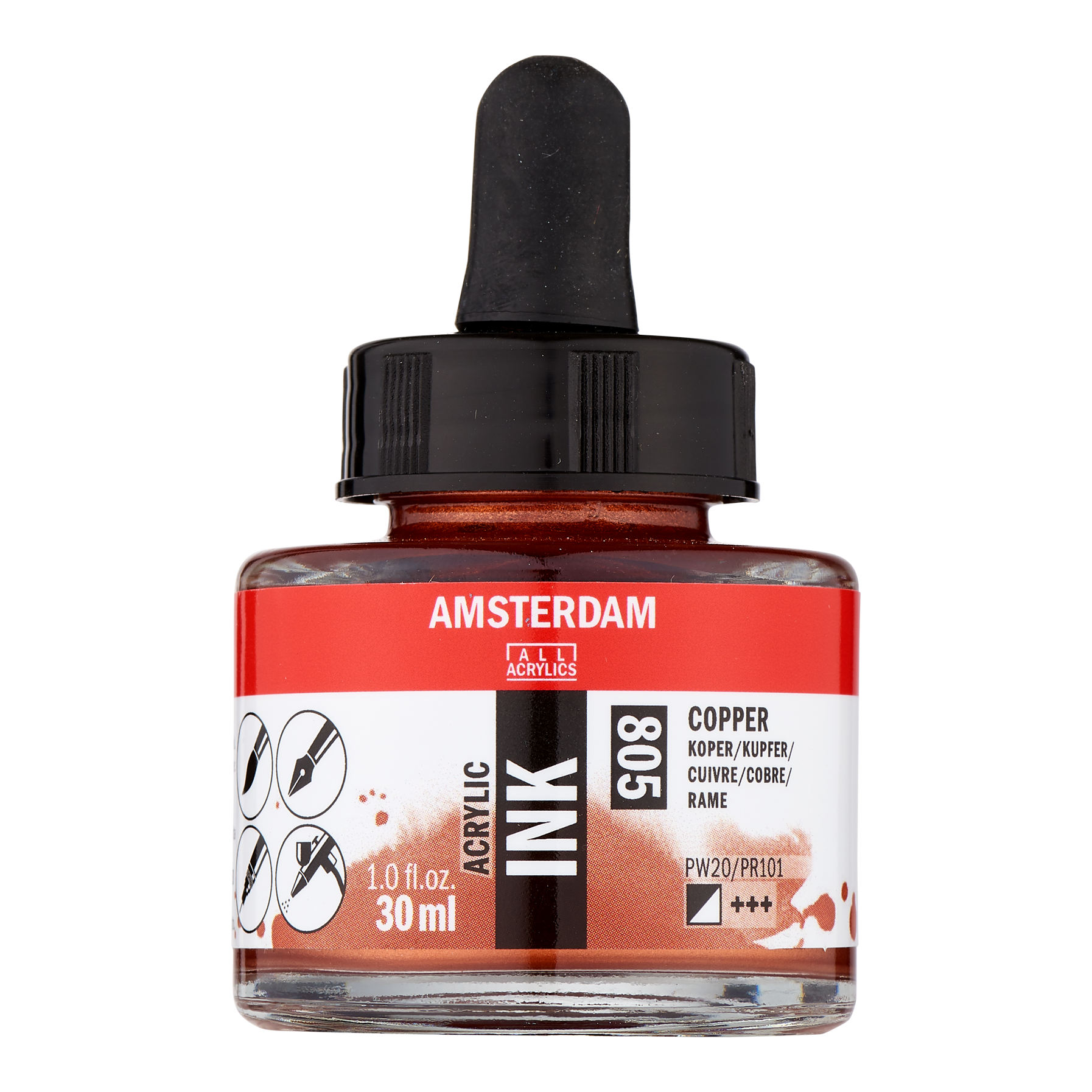 Amsterdam Acrylinkt Fles 30 ml Koper 805