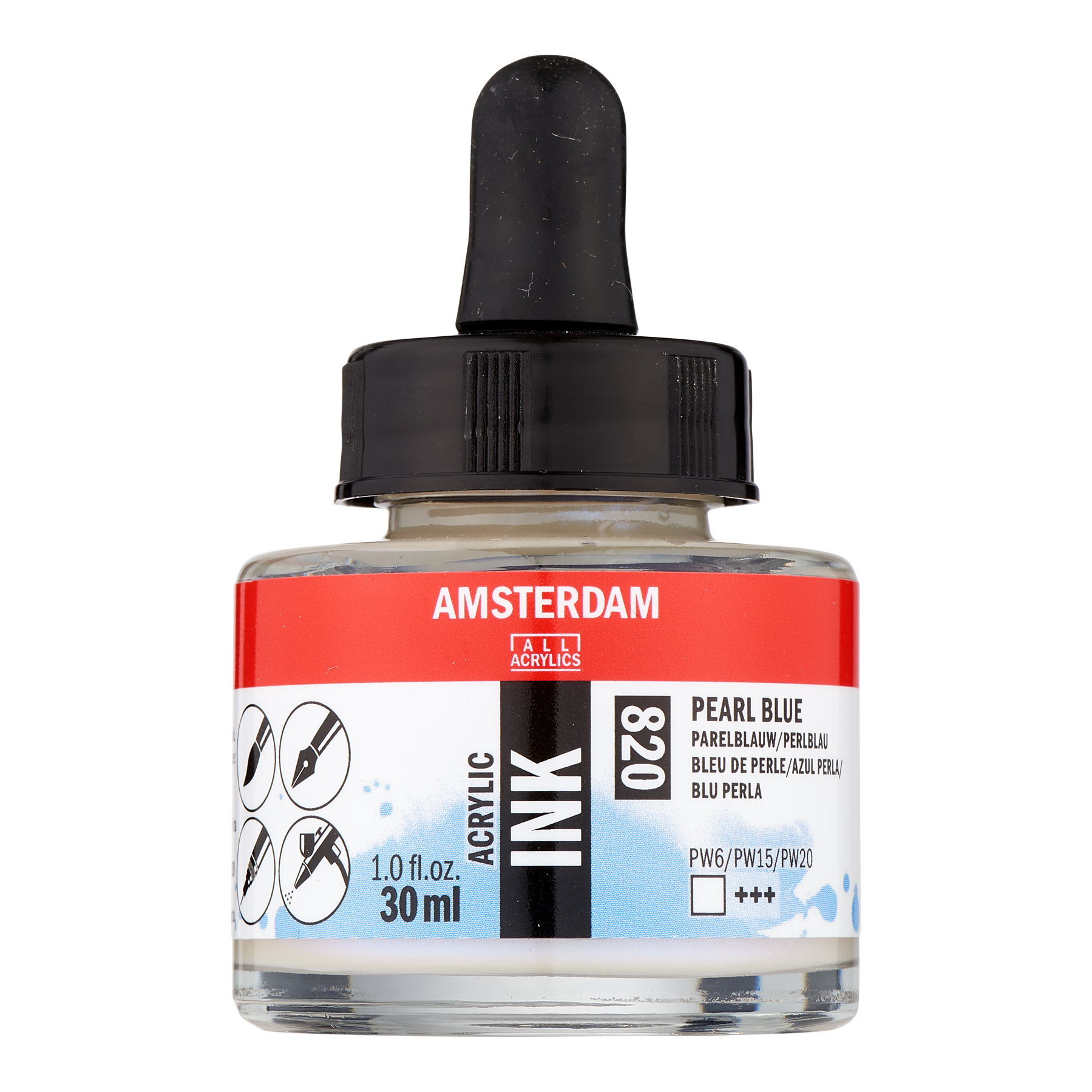Amsterdam Acrylinkt Fles 30 ml Parelblauw 820