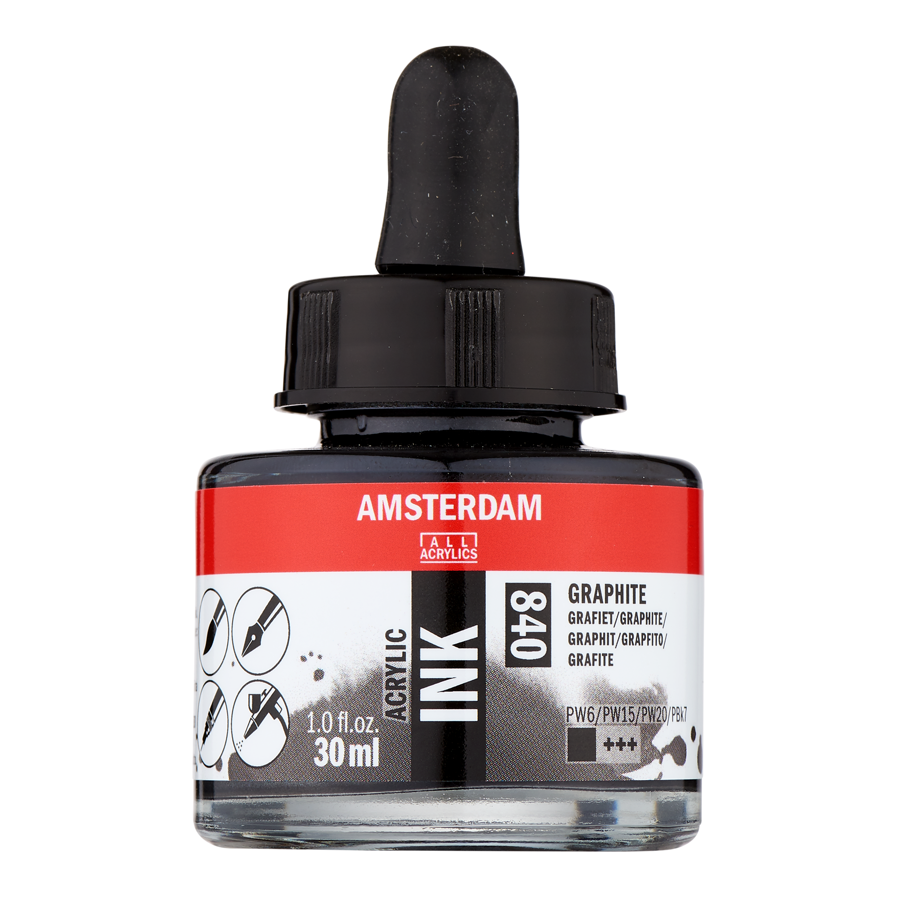 Amsterdam Acrylinkt Fles 30 ml Grafiet 840