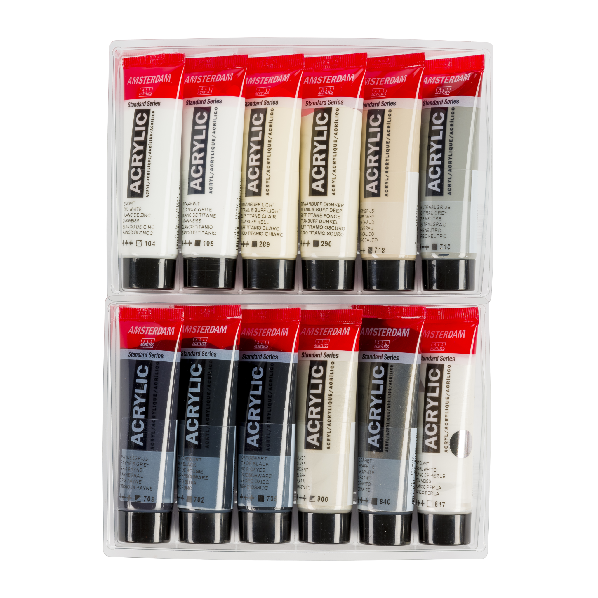 Amsterdam Standard Series acrylverf grijze set | 12 × 20 ml 