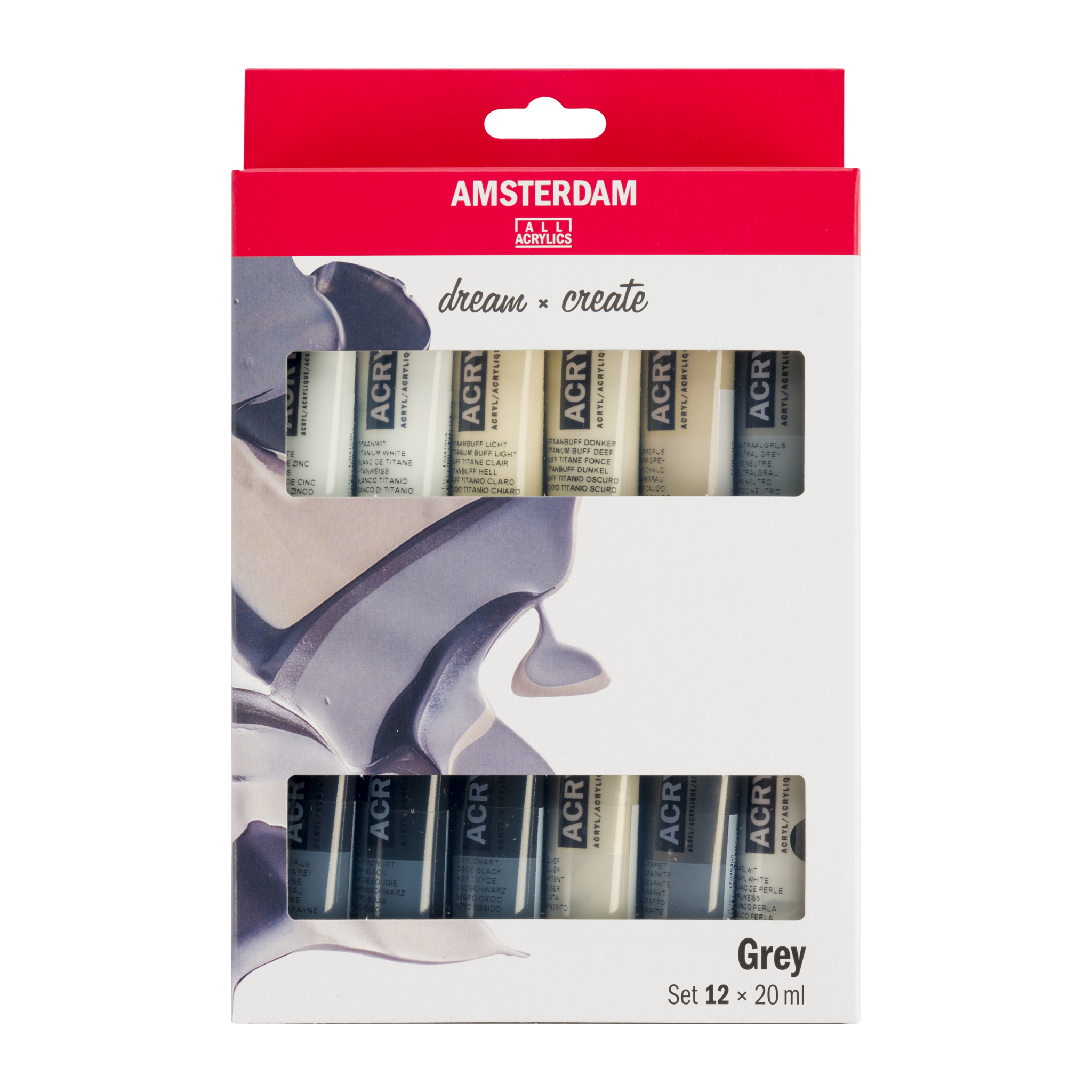 Amsterdam Standard Series acrylverf grijze set | 12 × 20 ml 