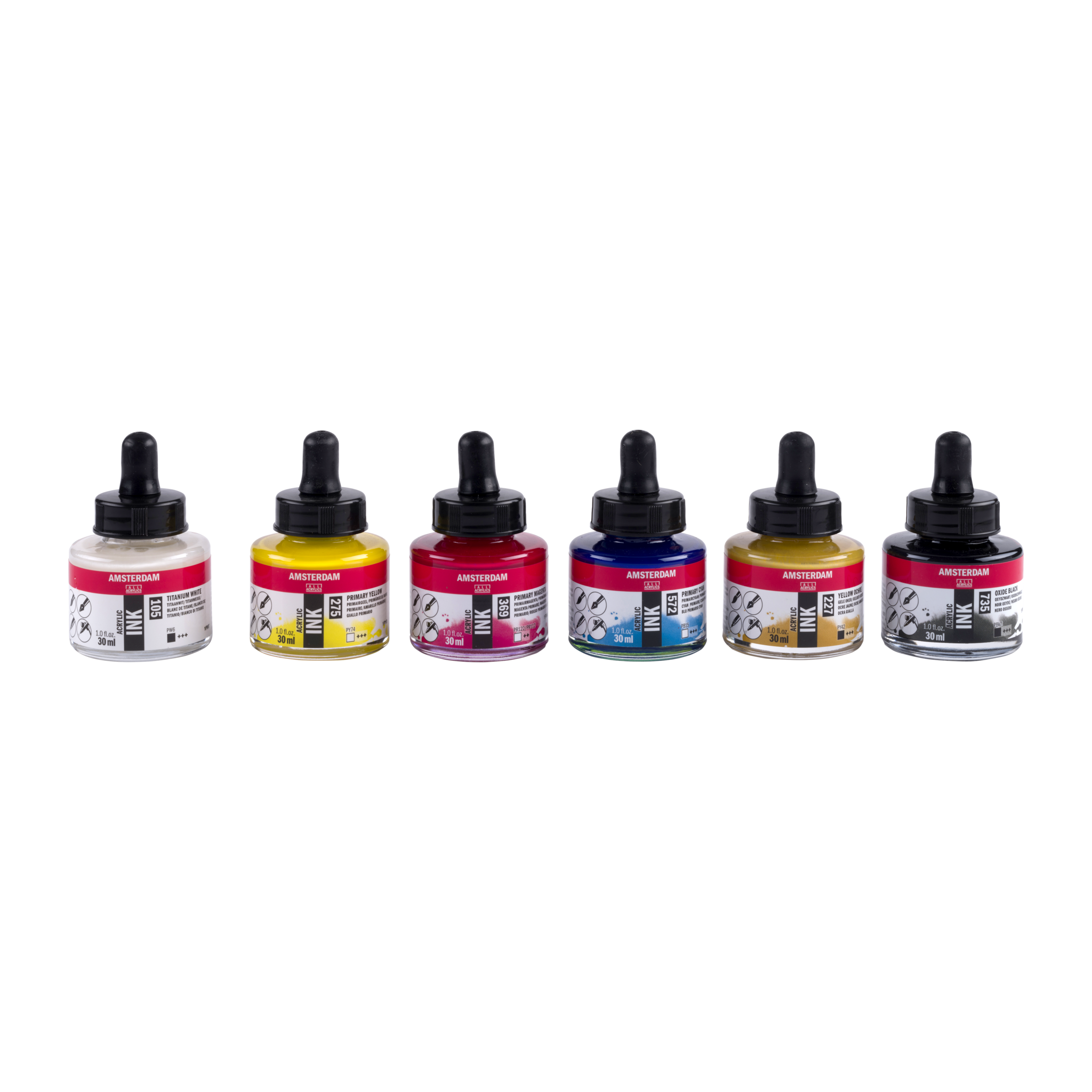 Amsterdam Acrylinkt basisset | 6 x 30ml