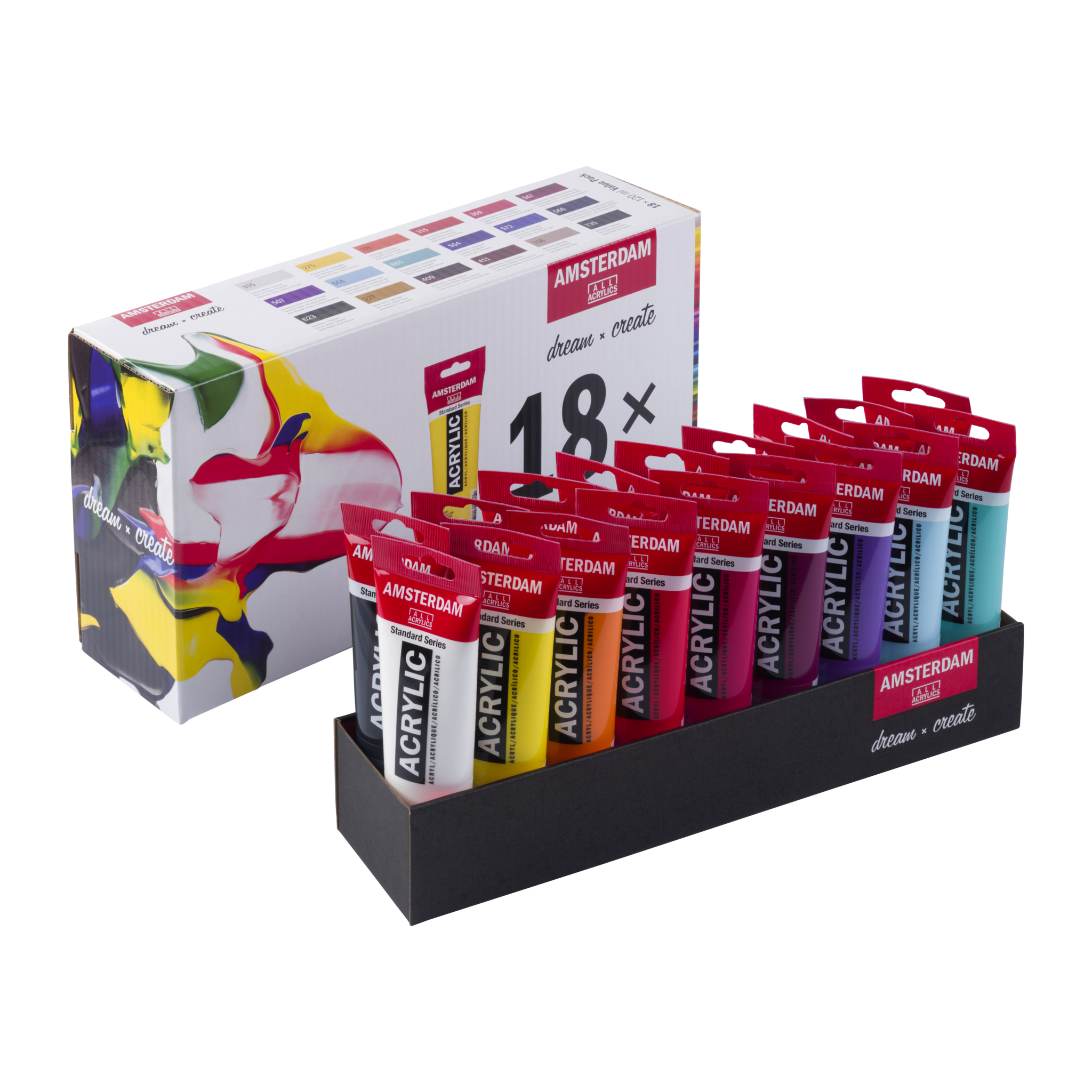 Amsterdam Standard Series acrylic paint value pack | 18 x 120 ml