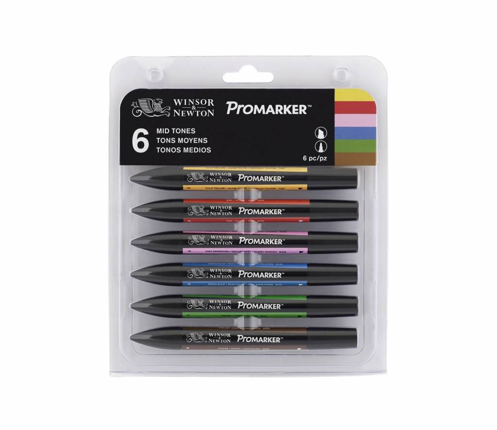 Promarker Set 6 Stuks Mid Tones