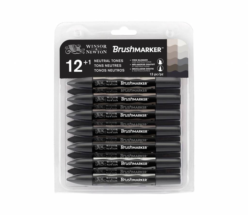 Brushmarker Set 12+1 Stuks Neutral Tones