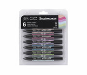 Brushmarker Set 6 Pieces Pastel Tones