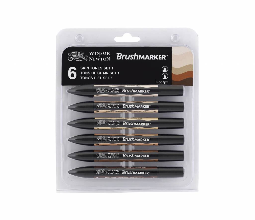 Brushmarker Set 6 Stuks Skin Tones