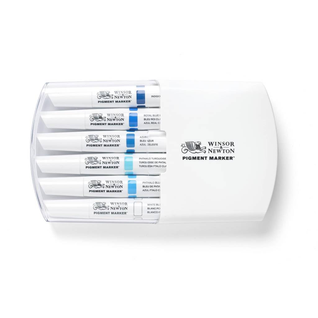 Pigment Marker Set 6 Stuks Blue Tones