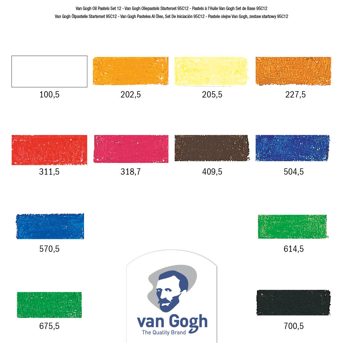 Van Gogh oliepastel set 12 sticks