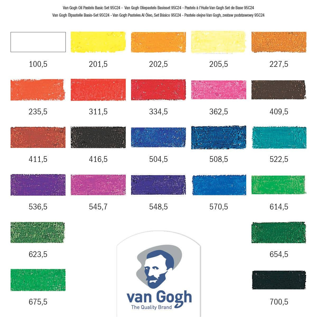 Van Gogh oil pastel set of 24 sticks