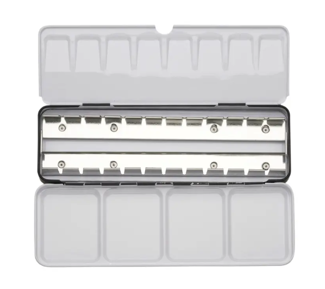 Aquarel napjes zwart metalen blik 24 halve nappen