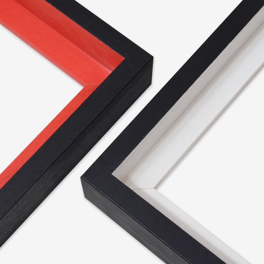 Baklijst 3D zwart rood
