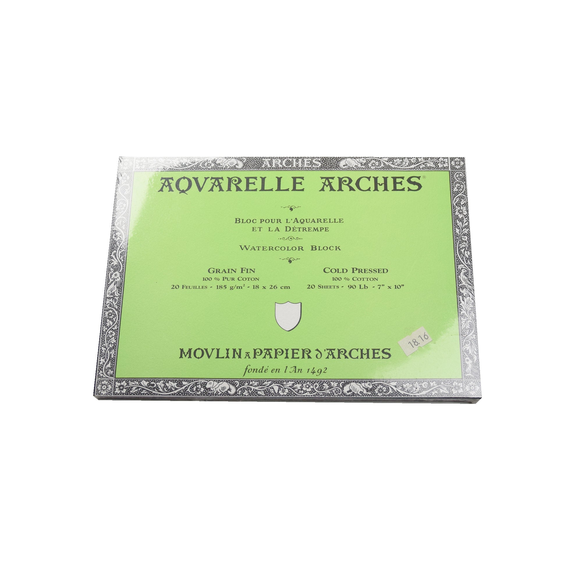 Arches aquarelblok 20 vel Grain Fin normaal papier 18 x 26