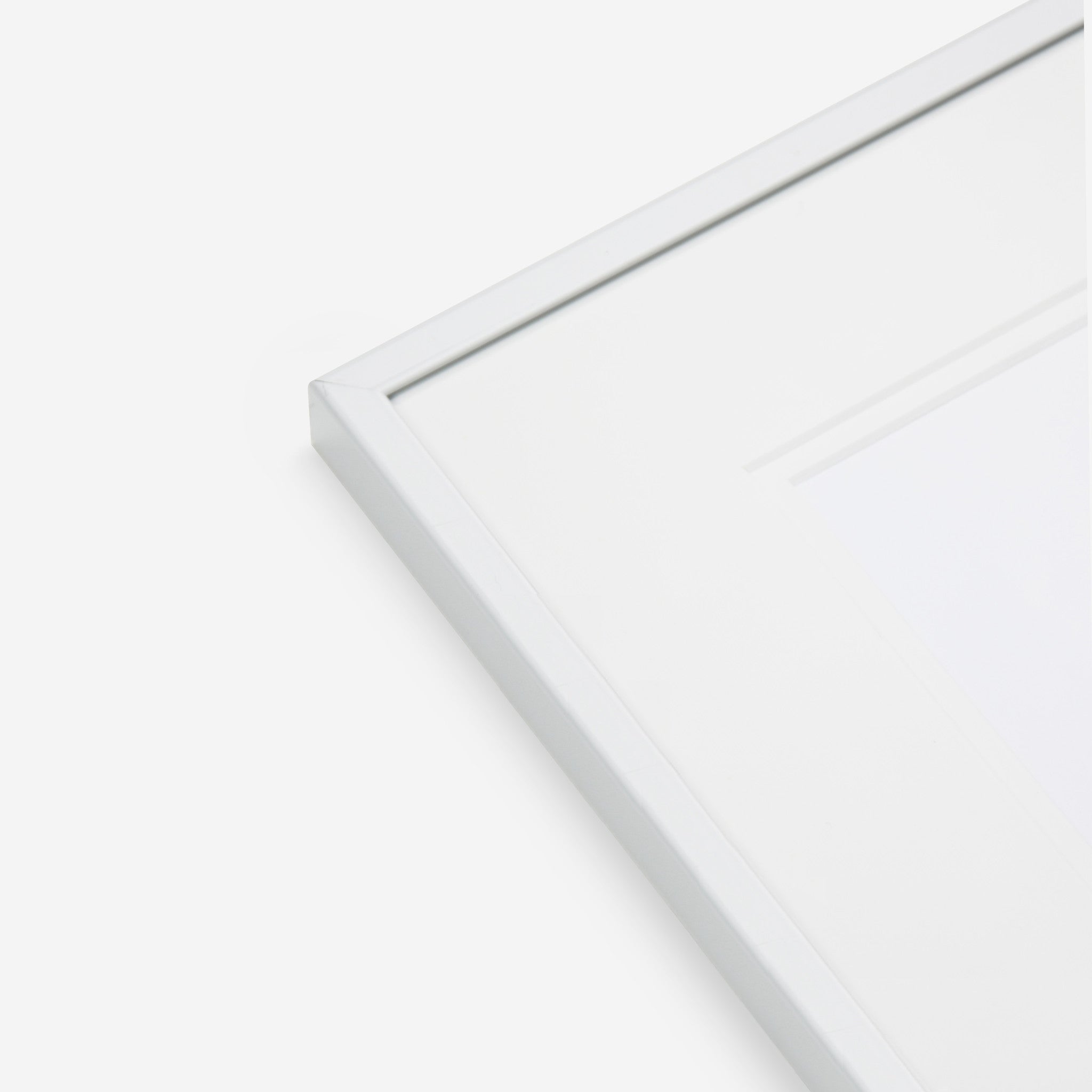 Aluminum interchangeable frame satin white