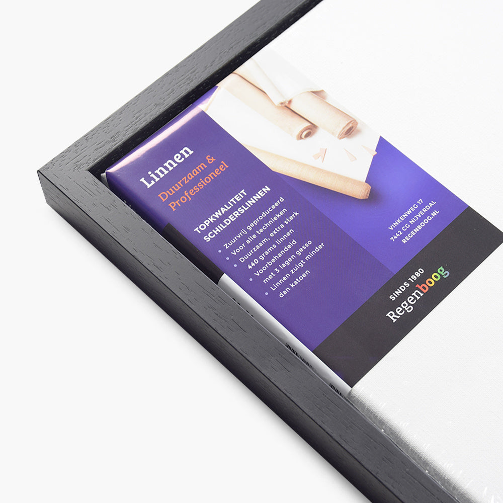 Block high frame satin black + linen canvas 21mm combination deal