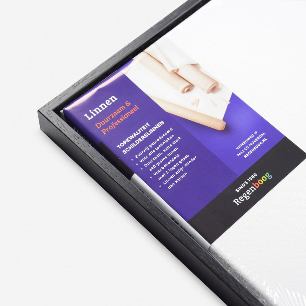 Satin black frame + 21mm linen canvas combo deal