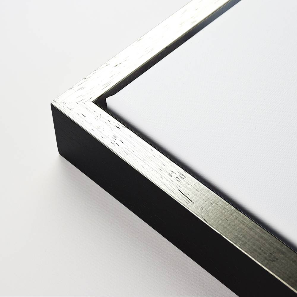 Baklijst 3D zwart top zilver