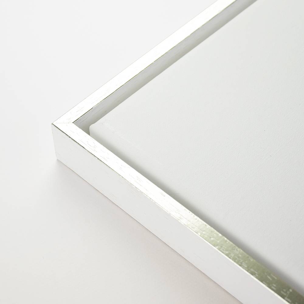 Baklijst wit top zilver