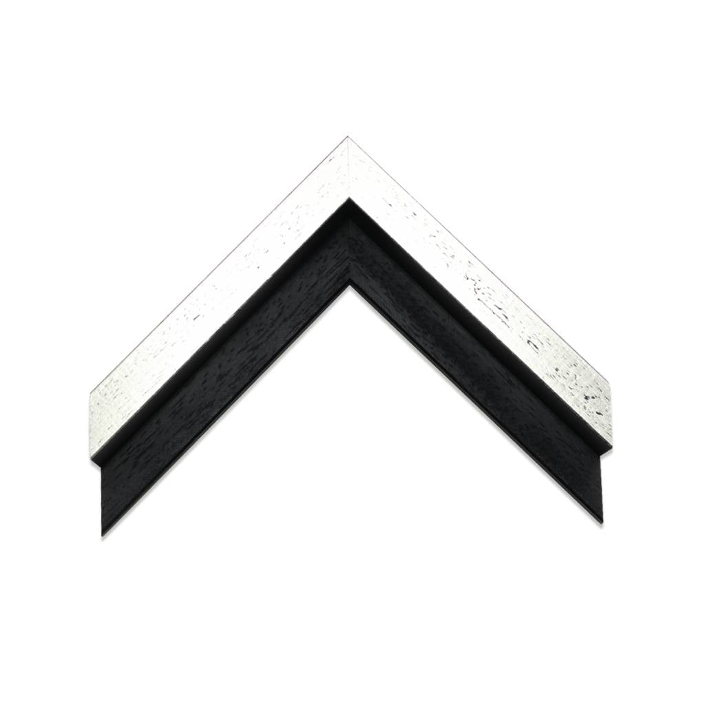 Baklijst 3D zwart top zilver