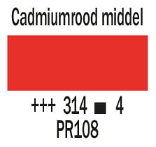 Cobra Artist Water Vermengbare Olieverf Tube 40 ml Cadmiumrood Middel 314