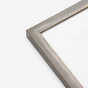Craftsman series grey wood picture frame with glass
