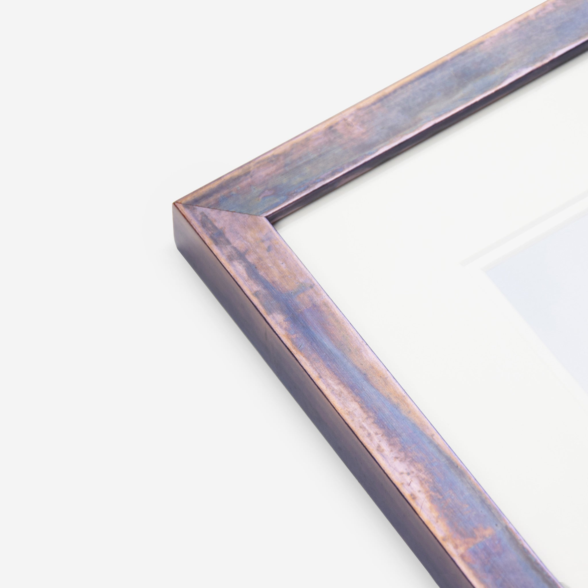 Craftsman series purple wood picture frame with glass