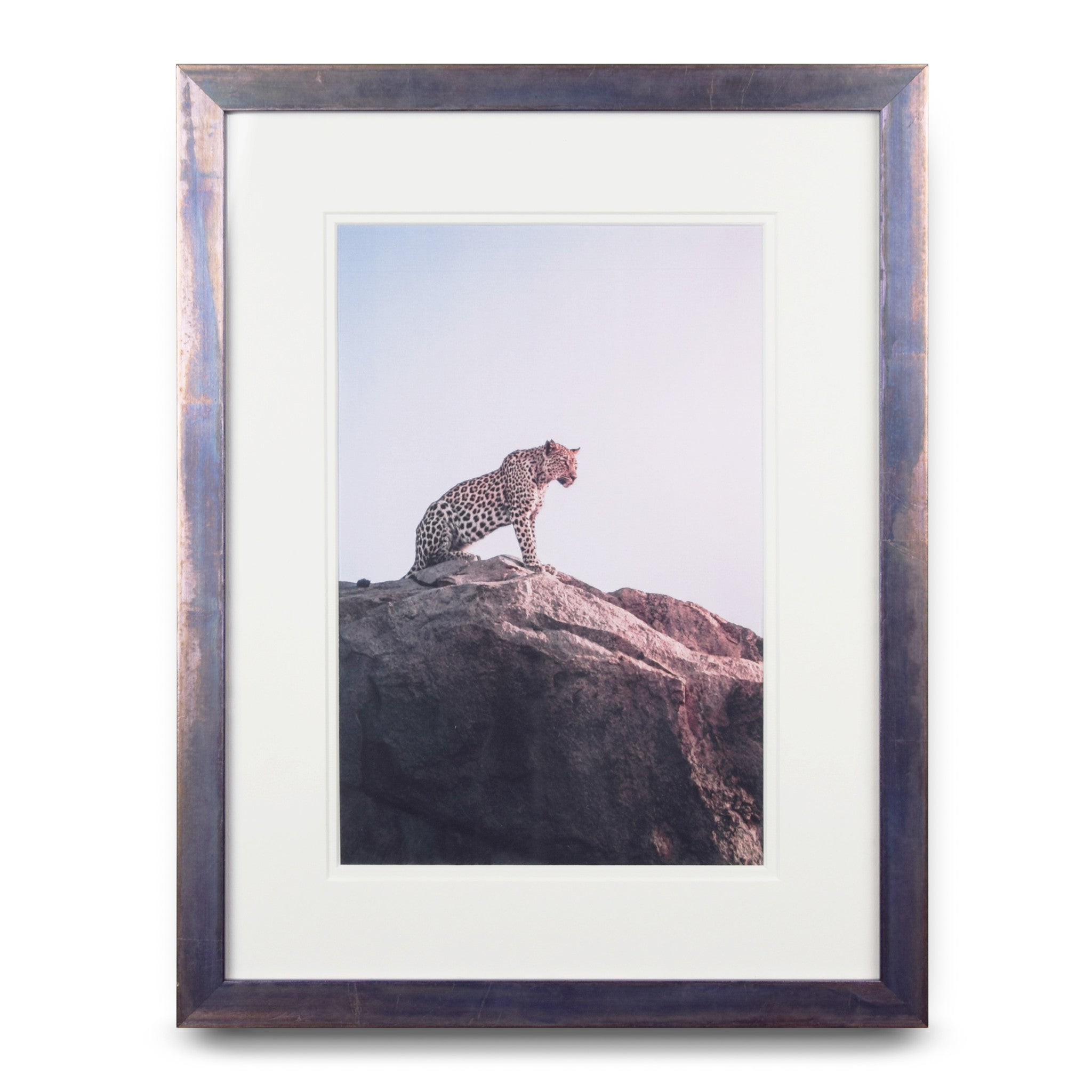 Craftsman series purple wood picture frame with glass
