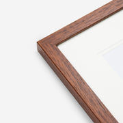Walnut wood picture frame with glass