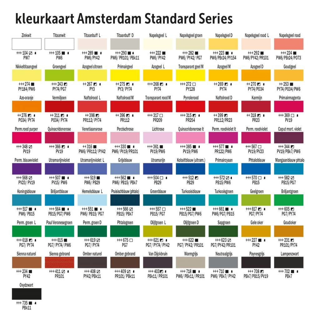 Amsterdam Standard Series Acrylverf Tube 120 ml Titaanbuff Donker 290