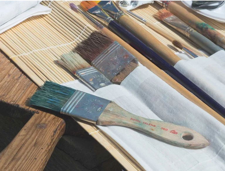 Bamboo brushes mat