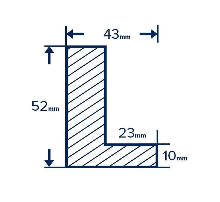 Baklijst 3D glans wit gelakt