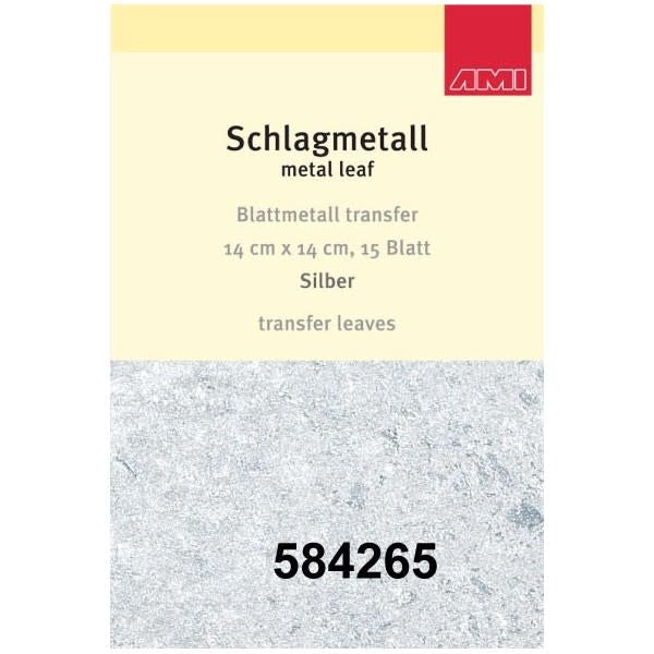 Gold leaf transfer sheets 14x14cm Silver