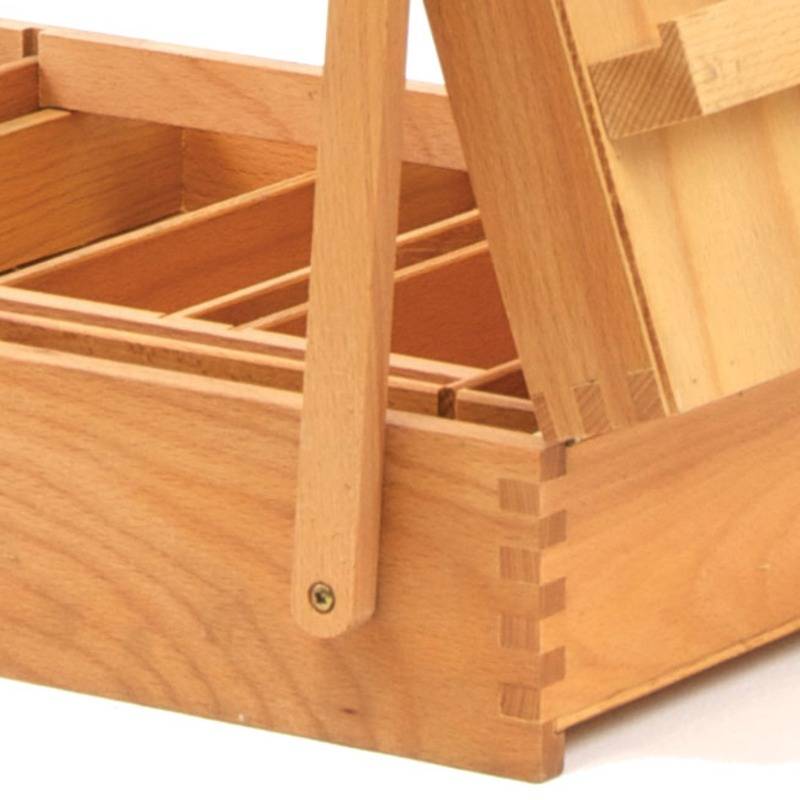 Beukenhout tafelezel met kist NR18