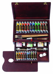 Rembrandt Olieverf houten kist set Master | 10 x 15 ml + 12 x 40 ml + 2 x 60 ml + accessoires