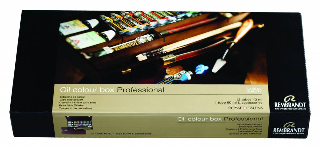 Rembrandt Olieverf houten kist set Professional | 12 x 40 ml + 1 x 60 ml + accessoires