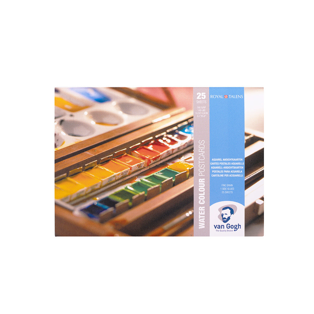 Aquarelverf postkaart blok wit 300gr 25 vellen