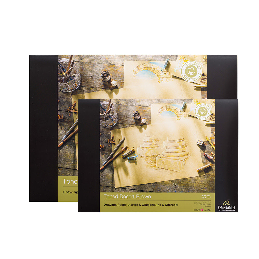 Toned papier tekenblok 180gr 50 vellen Desert Brown