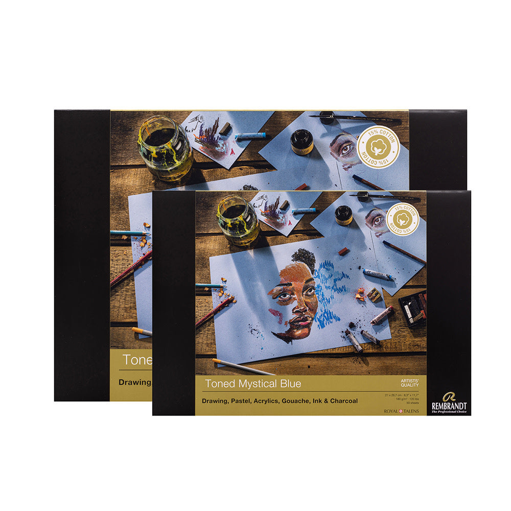Toned papier tekenblok 180gr 50 vellen Mystical Blue