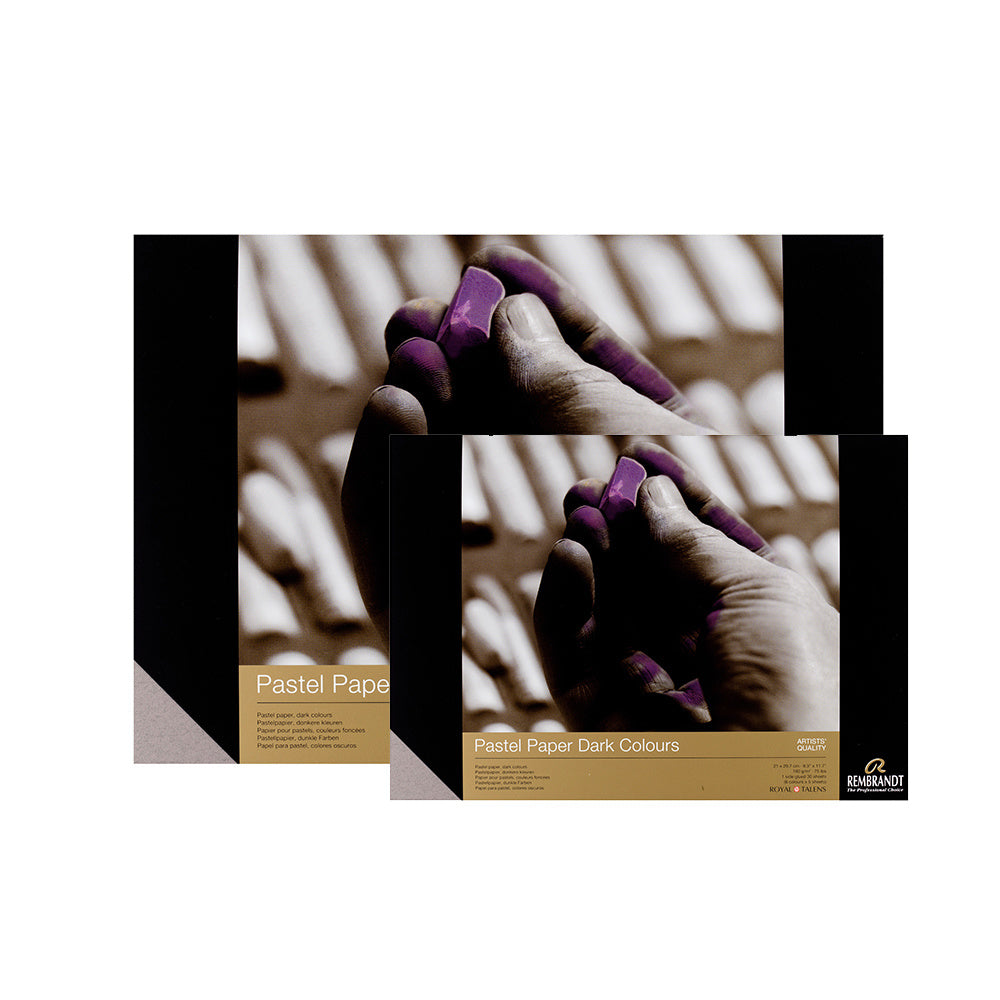 Pastelpapier donkere kleuren selectie 160gr 30 vellen